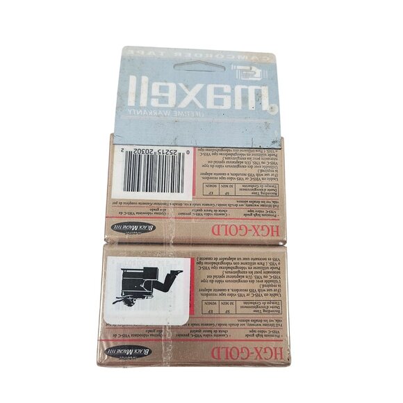 Maxell TC-30 HGX-Gold Premium High Grade Camcorder Videocassette 2-Pack New Seal - Picture 8 of 10